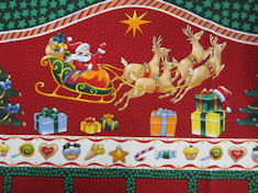 'Christmas Advent Calendar' Panel  on red by Nutex